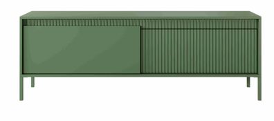 FURNIX RTV Kabinett Rebeca 153 Sideboard mit zwei Schränken Metallfüße ?Grün