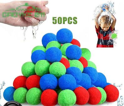 50X Wasserbomben Wiederverwendbar Selbstschließend Sommer Spielzeug Splash Ball