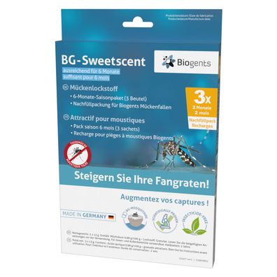 Biogents BG-Sweetscent Lockstoff (6 Monate) Nachfüllpackung für elektrische Mücken...