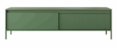 FURNIX RTV Kabinett Rebeca 187 Sideboard mit zwei Schränken Metallfüße Grün