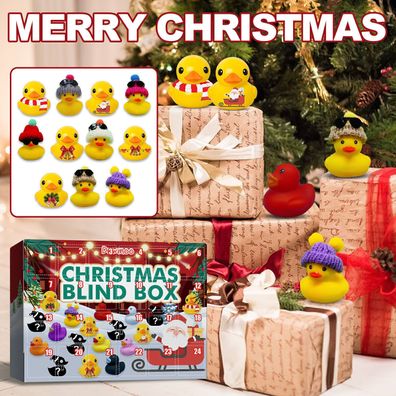 Weihnachten Adventskalender 24Tage Gummi Enten Kinder Badespielzeug Geschenk DHJ