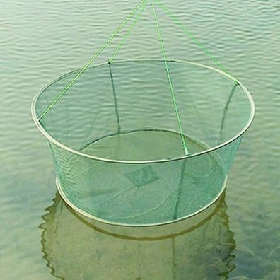 Faltbar Fischernetz Angelnetz Köderfischsenke Masche Kescher Fishing Netz Nylon#