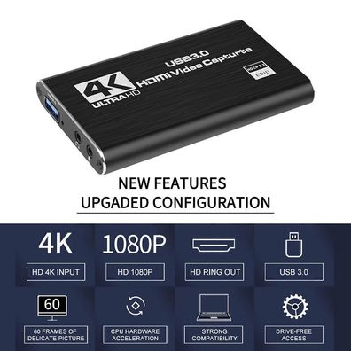 4K Grabber Video-Capture-Karte USB 3.0 HDMI-kompatibel Kamera-Camcorder
