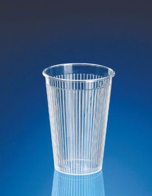 Trinkglas 0,2 l PS gerippt glasklar Drinking glass 0.2 l PS