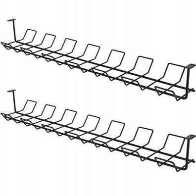 KADAX Kabelkanal waagerecht aus Stahl, 72,5 x 16,5 x 8,7 cm, Schwarz 2er Set