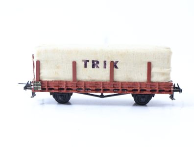 Trix Express H0 Güterwagen Rungenwagen mit Stoffplane