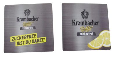 Brauerei Krombacher - Radler zuckerfrei - 2 Unteresetzer aus Kunststoff 8 x 8 x 0,5