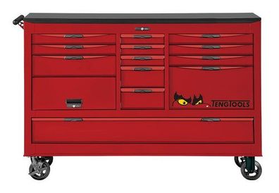 Werkzeugschrank | Tengtools | 67" PRO Beast Kabinett 13 Schubladen Rot
