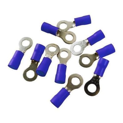 10 Stk. Quetsch Ring Kabelschuhe Ringöse 4mm Öhsen blau 1,5-2,5mm2