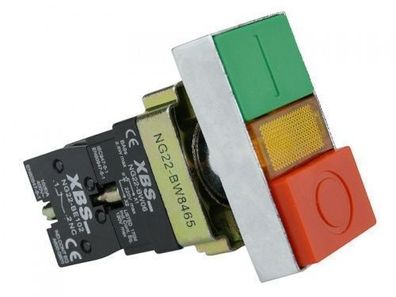 Doppel Knopf Leuchtdrucktaster Drucktaster Schalter 0-1 rote grüne Knopf
