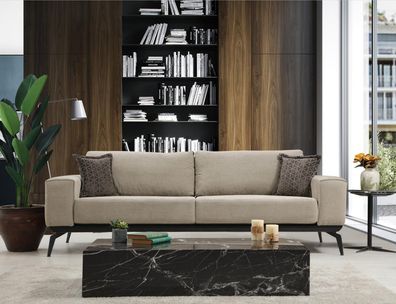 Dreisitzer Stoffsofa Polstersofa Beige Sofa Modern Stoff 3 Sitz Couch