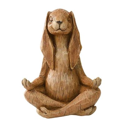 Neuheit Meditation Kaninchen Statue Home Garten Hof Kunst Tier Skulptur