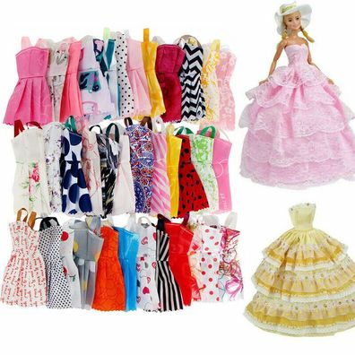 12PCS Barbie Puppenkleider Brautkleid Party Prom Strandkleid Sueße Kleidung NEU