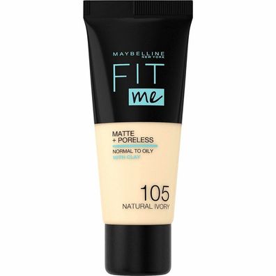 Maybelline New York Fit Me Matte + Poreless Liquide Foundation 105 Natural Ivory 30ml