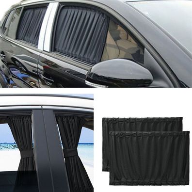 2X Auto Vorhänge KFZ Sonnenschutz Sichtschutz Fenster Privatsphäre Sonnenblende`