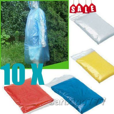 10 Pack Regenjacke transparent Regenponcho einweg Regenmantel Regencape Poncho