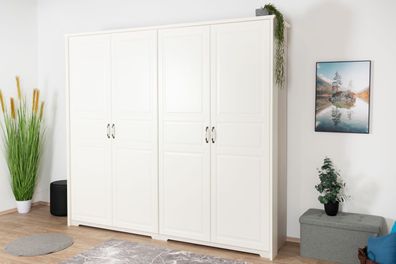 Drehtürenschrank / Kleiderschrank Falefa 01, Farbe: Elfenbein - Abmessungen: 225