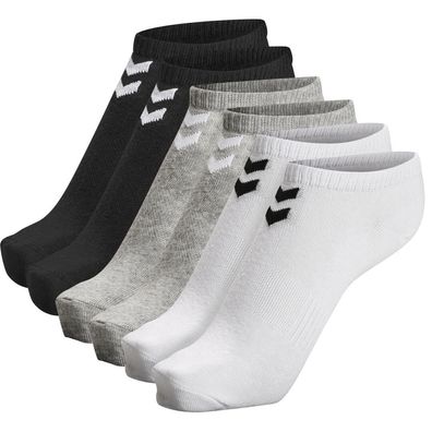 HUMMEL Chevron Ankle Socks 6er Pack (6 Paar Socken!) Weiß/ Grau/ Schwarz NEU