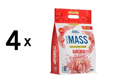 4 x Applied Nutrition Critical Mass Original (6000g) Strawberry