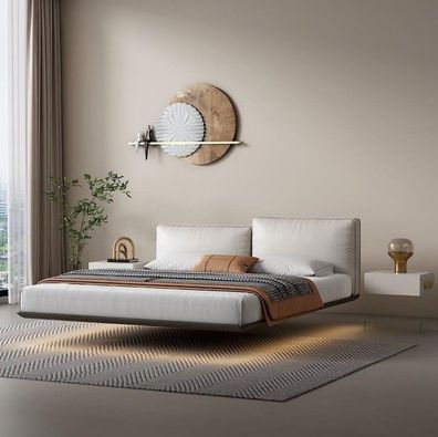 Weißes Wandbett Designer LED-Bett Modernes Schlafzimmer Doppelbett Neu