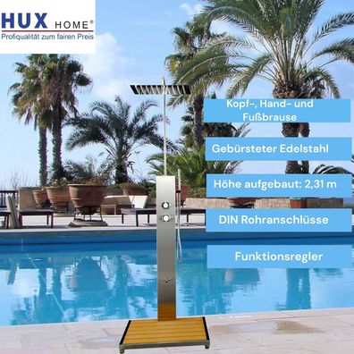 HUX Home Außendusche für Garten, Schwimmbad oder Sauna
