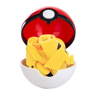 Pikachu Go Pokemon Figur mit passendem Pokéball - Pikachu Go Sammel Pokemon Figuren