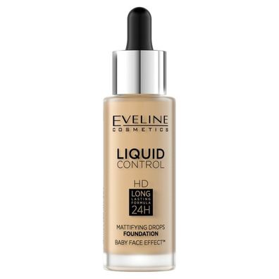Eveline Liquid Control HD Face Primer mit Tropfer Nr. 016 vanillebeige