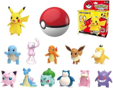Pokémon Figur mit Pokeball - 12 verschiedene Pokémon Figuren zum Sammeln und Spielen
