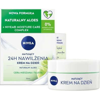 Nivea 24H Hydration Mattifying Day Cream für Mischhaut und fettige Haut 50ml