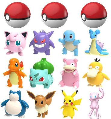 Pokémon Figur mit Pokeball - Neue Verschiedene Pokémon Figuren zum Sammeln & Spielen