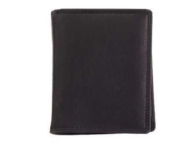 JS 8 Karten Brieftasche, Kombibörse aus Leder - Farbe: schwarz