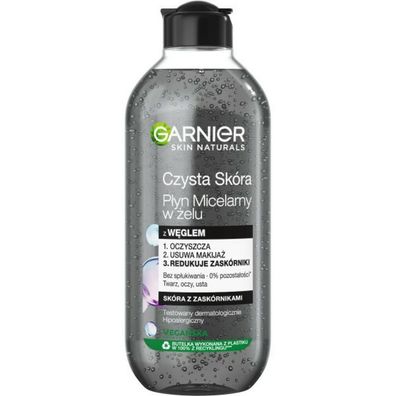 Garnier Skin Naturals Clean Skin Micellar Gel Lotion mit Holzkohle - Mitesser 400ml