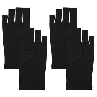 2 Paare UV Schutzhandschuhe Gel Nagellampen UPF50+ Maniküre Handschutz Schwarz