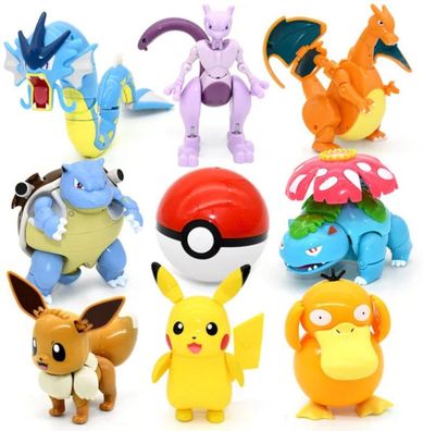 9 Pokemon Spielzeug Figuren mit Pokéball - Pokemon Figuren Sets mit Solgaleo, Garados
