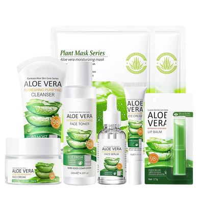 Gesichtspflege Set Aloe Vera 8tlg Geschenkset Frauen Feuchtigkeitspflege