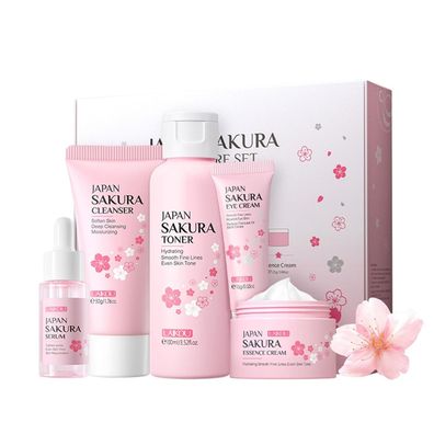 Geschenke für Frauen Sakura Hautpflege 5-teilig Set korean skincare Feuchtigkeit