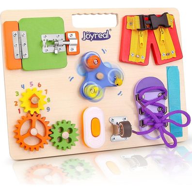 Montessori Busy Board Holz Activity Sensorik Motorikspielzeug 1-5 Jahre Kinder