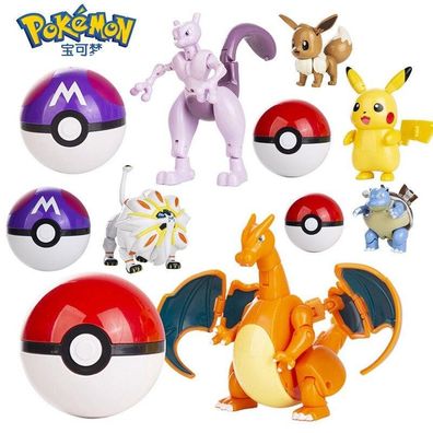 Pokemon Spielzeug Figuren mit Pokéball in Box - 6 Pokemon Figuren: Solgaleo, Garados