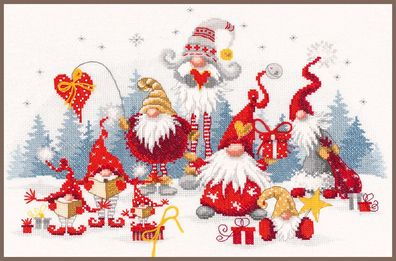 Vervaco PN-0195759 Weihnachtstreffen Stickpackung, Komplettset des Secret Stitch ...