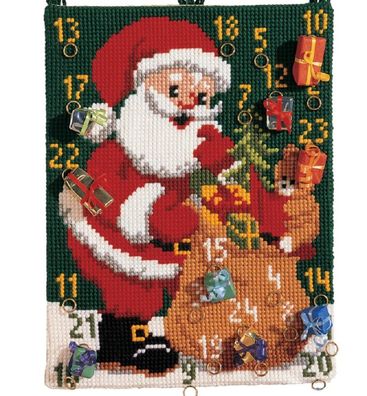 Vervaco PN-0009309 Kreuzstichwandbehang Motiv Weihnachtsmann Kalender