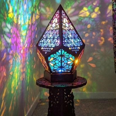 Bohemian starry sky floor projection lamp Colorful Table Bedside Lamp UK A