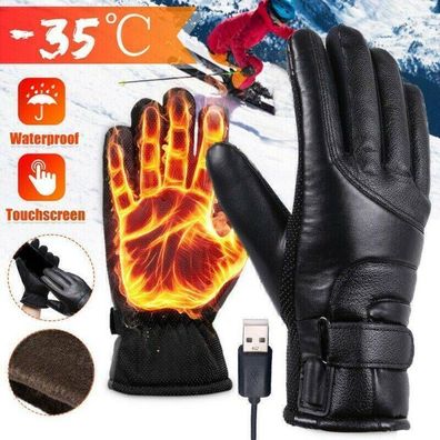 Paar Unisex Motorrad USB Beheizte Warme Handschuhe Elektrische Heizhandschuhe!!