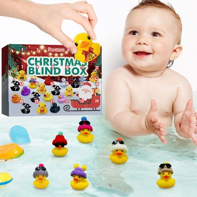 24Tage Gummi Enten Kinder Badespielzeug Geschenk Weihnachten Adventskalender