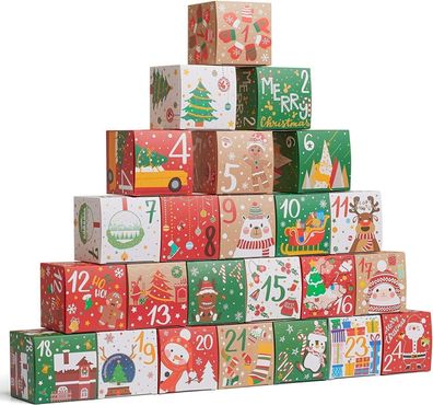 24 Adventskalender zum Befuellen Weihnachtskalender Boxen