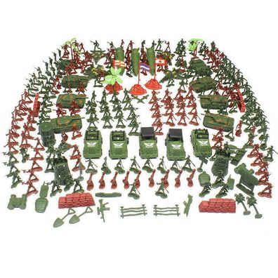 Plastik Soldaten Satz Militär Figuren Panzer Duesenjet Spielzeug ca. 307-teilig!