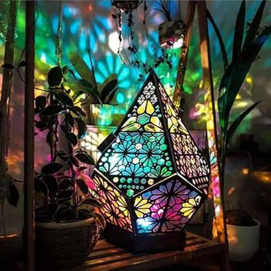 lampe Prismatische Lampe Holzboden licht Böhmische dekorative Lampe