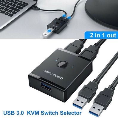 3 Ports USB 3.0 Teilen 2In 1Out Umschalter USB KVM Switch fur Drucker Maus