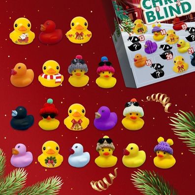 Weihnachten-Adventskalender 24Tage Gummi Enten fur Kinder Badespielzeug Geschenk