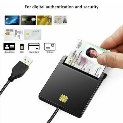 USB 2.0 Chipkartenleser SIM Kartenleser Personalausweis Lesegeraet ATM/ IC Reader