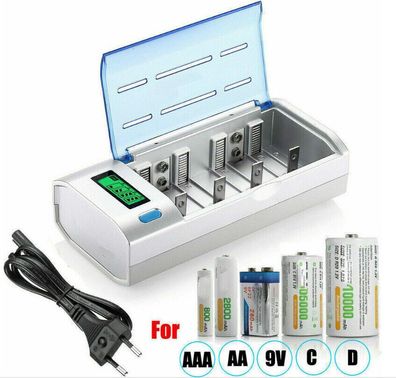 Universal Akku Ladegerät LCD Batterieladegerät fur AA AAA SC C D 9V NI-MH NI-CD+